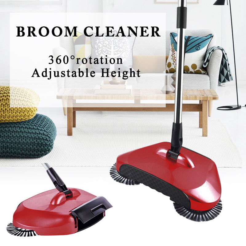 Household Spin Broom Floor Sweep Cleaning 360 Brush Hand Push Sweeper Mop Tool 