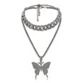 thumbnail image 1 of Rocker Butterfly Necklace Punk Statement Long Chain Necklace Choker, 1 of 5