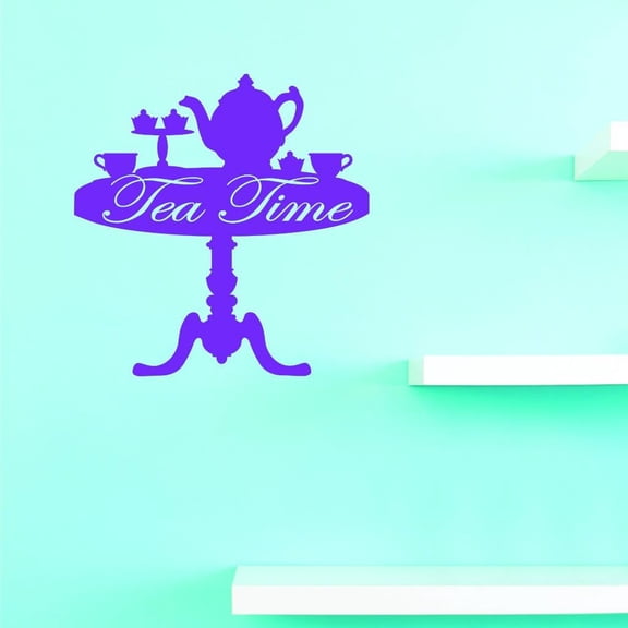 Custom Decals Tea Time Wall Art Size: 20 X 20 Inches Color: Purple