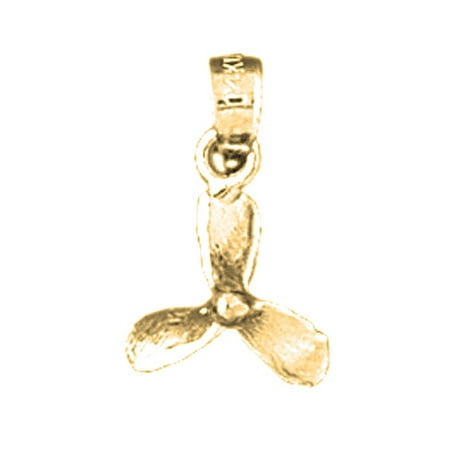 18K Yellow Gold Propeller Pendant - 17 mm
