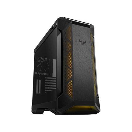 ASUS TUF Gaming GT501 Mid-Tower Computer Case for up to EATX Motherboards with USB 3.0 Front Panel, Smoked Tempered Glass, Steel Construction, and Four Case Fans (GT501 TUF GAMING CASE/GRY/WITH HANDL)