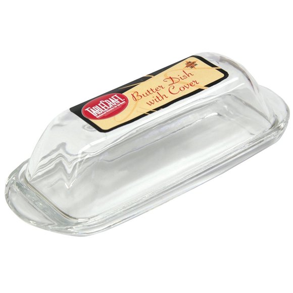 Mantelería para mantequilla, cristal transparente, con tapa