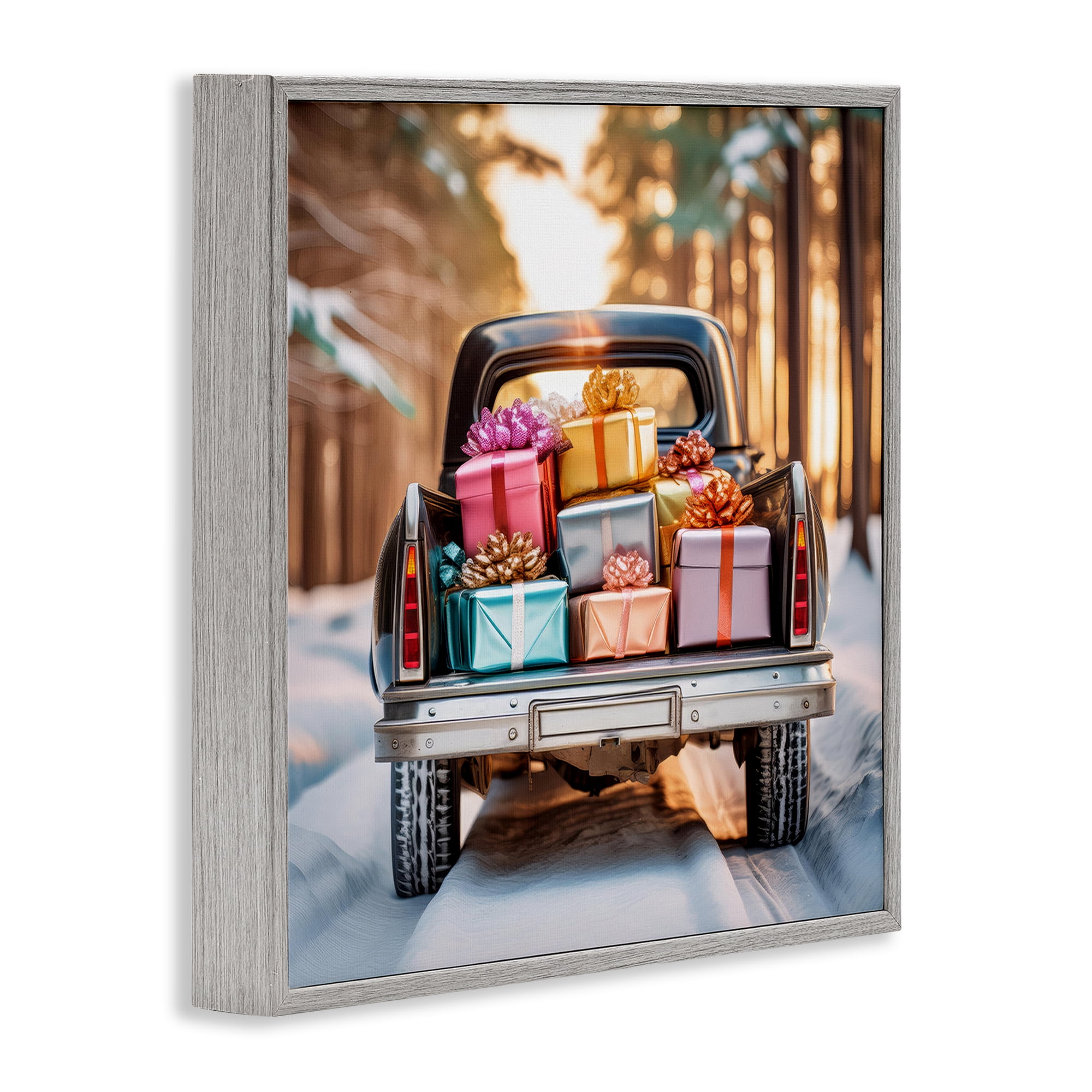 Stupell Industries Special Holiday Delivery Holiday Painting Gray Framed Art Prints Wall Art, 24 x 24