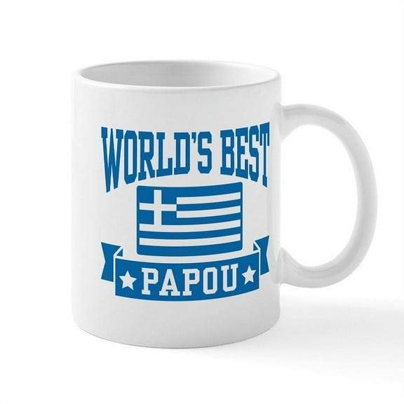CafePress - World’S Best Papou - 11 oz Ceramic Mug - Novelty Coffee Tea Cup