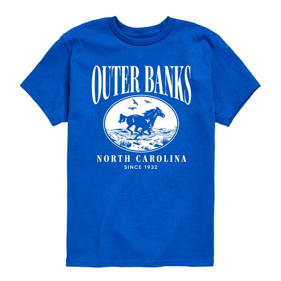 Instant Message - Outer Banks Running Horse - Youth Boys Short Sleeve Graphic T-Shirt