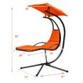 thumbnail image 2 of Patiojoy Outdoor Hanging Chaise Lounge Chair Floating Chaise Swing Lounger w/Canopy & Cushion Orange, 2 of 6