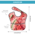 thumbnail image 4 of Hirioo Refreshing Watermelon Slices for Baby Waterproof Pocket Bib Adjustable Closed for Babies Toddlers with Large Pocket 6-24Months, 4 of 8