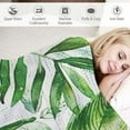 thumbnail image 3 of JRXY Green Tropical Palm Fern Leaves Flannel Fleece Blanket White, 3 of 6