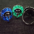 thumbnail image 2 of Mens Vintage Alloy Electroplated Ring Geometric Indian Avatar Inspired Design Adjustable Opening Fluorescent Accent Ring Mens Jewelry, 2 of 5
