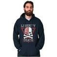 thumbnail image 4 of Liberty Death Skull Crossbones Flag Hoodie Sweatshirt Women Men Brisco Brands S, 4 of 6