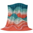 thumbnail image 6 of Teal Red Ocean Waves Blanket Soft Cozy Warm Throw Blanket for Couch, Plush Fuzzy Flannel Fleece Blankets for Sofa, Summer Beach Coastal Abstract Bed Blankets Lightweight Gifts for Women, 30"x40", 6 of 9