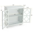 thumbnail image 4 of Costway Armoire de Rangement de Cuisine Buffet avec Portes en Verre et Étagère Réglable Blanc, 4 of 10