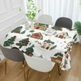 thumbnail image 2 of Yayeee Tablecloths 60" x 90" Rectangle Wrinkle Resistant Party Table Cover, Brown Christmas House, 2 of 8