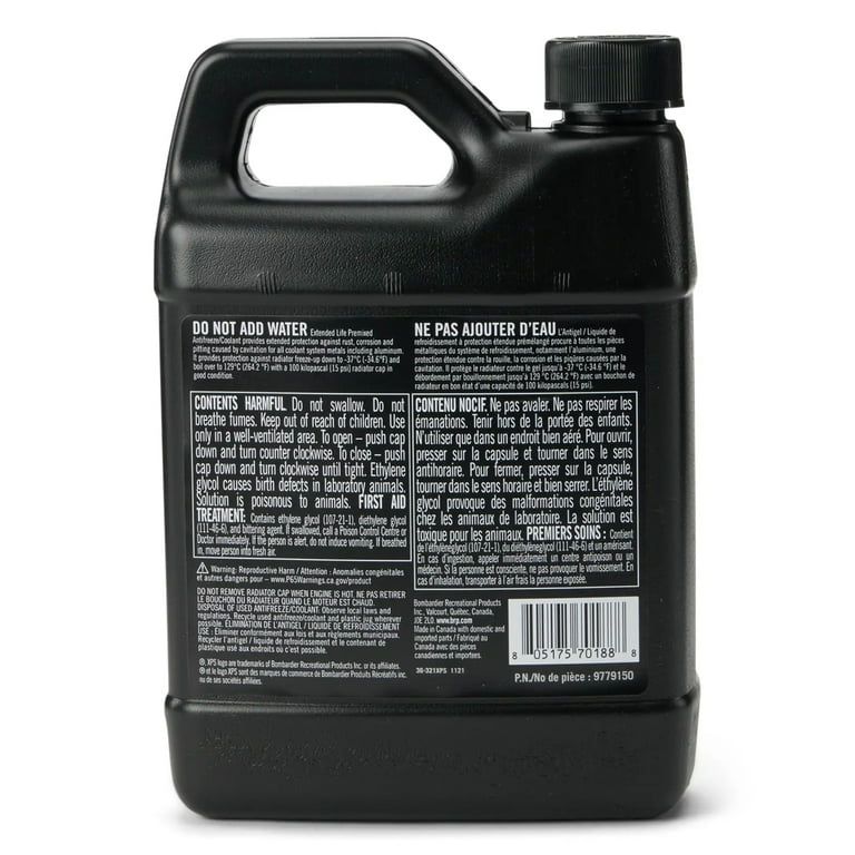 Ski-Doo, OEM XPS Extended Life Pre-Mixed Coolant, 1 Quart, Orange