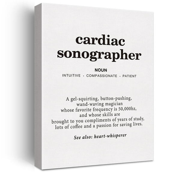 Cardiac Sonographer Definition Print Canvas Wall Art Clinic Office Decor Modern Echocardiographer Painting Canvas Poster Framed Ready To Hang Artwork Gift