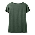 thumbnail image 4 of Holzkary Short Sleeve Shirts for Women Criss Cross V Neck Plus Size Solid Color Loose Tshirts Summer Fall Tops Casual Fashionable V Neck Sleeve Hanging Neck Hollow Short Sleeved Top Blackish Green L, 4 of 9
