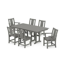 POLYWOOD® Prairie 7-Piece Farmhouse Dining Set in Slate Grey