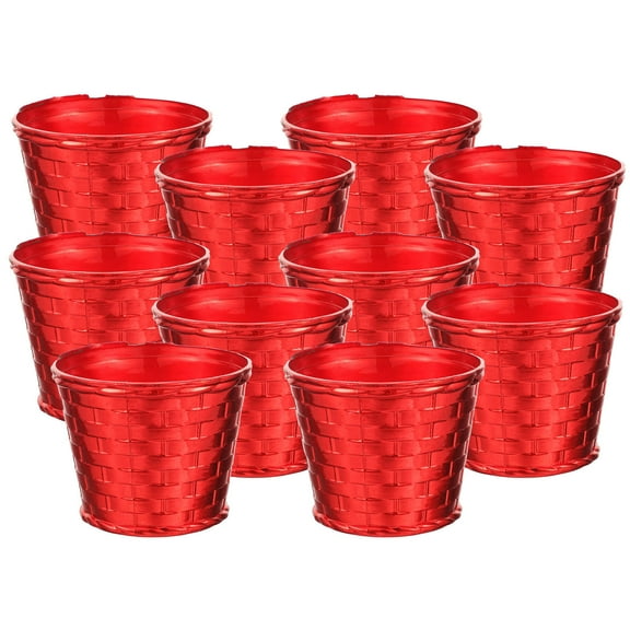 Minkissy 10Pcs Reusable Plastic Christmas Tree Holder Red Stand for Festive Xmas Tree Decorations