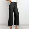 thumbnail image 3 of VEKDONE Womens Linen Long Pants Black L, 3 of 3