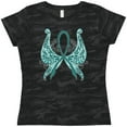 thumbnail image 3 of Inktastic Ovarian Cancer Awareness with Butterfly Ribbon Words Women's T-Shirt, 3 of 5