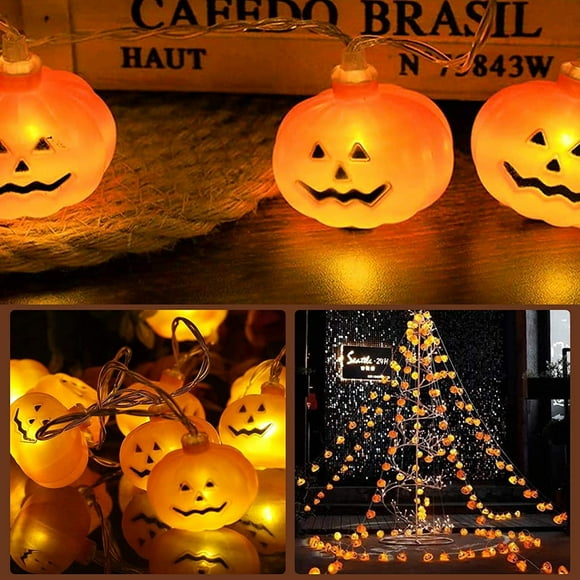 Halloween Pumpkin Lantern String Lights 118 inch 20 lights plug-in model LED Pumpkin Light, Outdoor Waterproof Battery-Powered, Pumpkin Halloween Decorations for Patio, Garden, Yard,