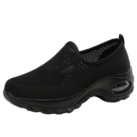 

Tepsmf Shoes for Women Women Breathable Mesh Soft Soled Sneakers Color Solid Color Shoes Plus Size Fashion Sports Casual Shoes