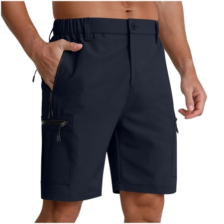 Men Hiking Cargo Shorts Lightweight Outdoor Trip Golf Camping Casual with Zipper Pockets Quick Dry Work Fishing