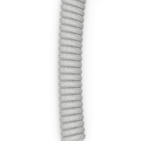 Glorious - Coiled USB-C Artisan Braided Keyboard Cable for Mechanical Gaming Keyboards - Ghost White