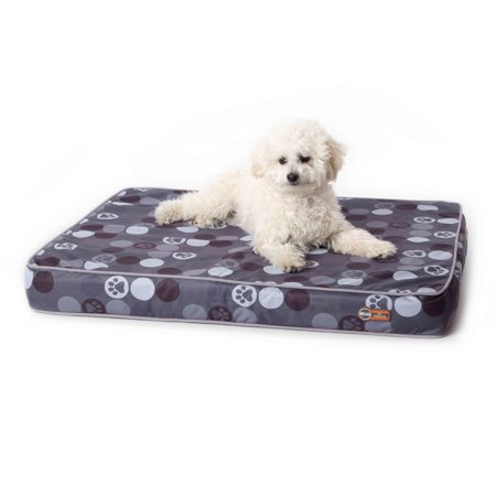 UPC: 0655199636457 | K&H Pet Products Superior Orthopedic Indoor/Outdoor Bed Gray/Paw Small 27 X 36 X 4 Inches