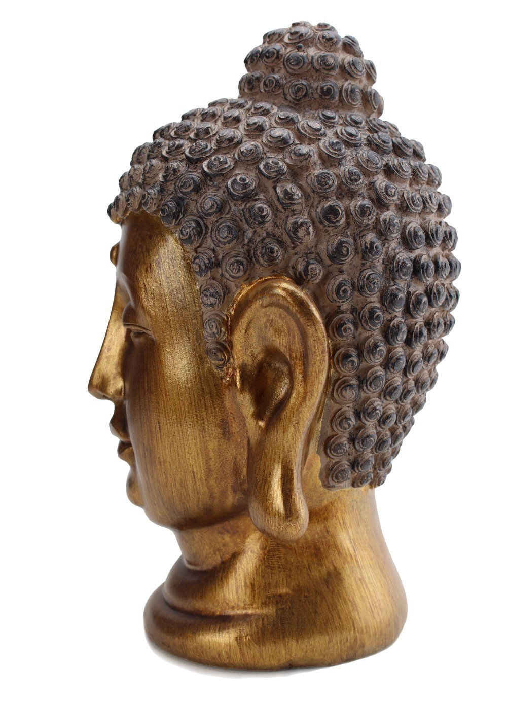 Smiling Meditating Buddha Shakyamuni Head Statue 8" Tall Blessing Mercy & Love Peaceful (G16632) Feng Shui Idea
