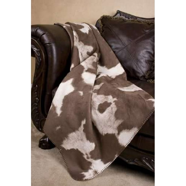 Faux Cowhide and Microfiber Throw