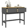 thumbnail image 2 of vidaXL Table de Console FLORO Gris 89.5x36.5x73 cm Bois Massif Pin, 2 of 5