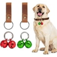 thumbnail image 1 of Clochettes pour Collier de Chien, Clochettes Durables Rouges et Vertes pour Grands Chiens, 4 Clochettes en Cuivre de Noël et 2 Sangle en Cuir pour Sécurité Extérieure, Suivi des Animaux, Randonnée, Marche (Rouge Vert), 1 of 7