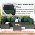 thumbnail image 4 of YLLN 14-Piece Outdoor Sectional Cushions, 4" Thick Patio Replacement Set, Waterproof with Zipper, Washable Seat Cushion for 6-Seat Wicker Rattan Conversation Sets, Dark Green, 4 of 7