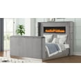 thumbnail image 2 of Lavish Modern Style King Bed with Fireplace and TV Stand made with Wood in Gray, 2 of 10