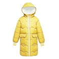 thumbnail image 5 of Breezora Women's Winter Thick Color Block Puffer Coat Mid Length Quilted Cotton Jacket XXL Size Yellow, 5 of 5