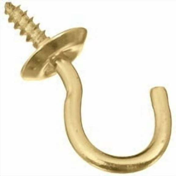 National Hardware N200-303 Cup Hook, 0.27 in Opening, 1.14 in L, Brass, Solid Brass