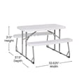 thumbnail image 6 of BizChair Easy-Fold White Folding Plastic Kids Outdoor Picnic Table and Benches - Commercial Grade - Seating for 4 Kids, 6 of 12