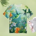 thumbnail image 4 of Flower Hummingbird Women's Short Sleeve Tops Casual Blouses T Shirt, 4 of 6