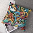 thumbnail image 7 of Ollo0ord Throw Pillow Cushion Cover, Items Combined in an Abstract Style Movie Reel , Decorative Square Accent Pillow Case, Grey Black White, 7 of 7