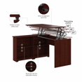 thumbnail image 4 of Bush Furniture Cabot 52" Sit to Stand Corner Bookshelf Desk, Harvest Cherry, 4 of 9