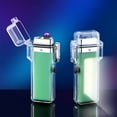 thumbnail image 2 of openpig Electric Lighter, Windproof Lighter Cool Lighters - Rechargeable USB, Windproof, Flameless, Waterproof for BBQ, Hiking, Camping (Green), 2 of 6