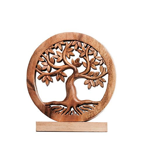 Decozen Handmade Wooden Tree of Life Décor a Symbol of Growth and Strength Made by Skilled Artisans for Farmhouse Home Decor Living Rooms Bedroom Kitchen Console Table