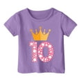 thumbnail image 1 of Rovga Hauts Garçon T-Shirt d'Anniversaire pour Tout-Petit Manches Courtes Col Rond Été Graphique Basique Tee Vêtements Classiques Garçons 4-5 Ans Rouge, 1 of 4