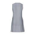 thumbnail image 4 of Ftwytp Women's Summer Casual Sleeveless Dresses V Neck Lace Tank Dress Loose Flowy Stripe Printed Sundress with Pockets Women's Stripe Printed Lace Sleeveless Pocket V-Neck Dress, 4 of 5