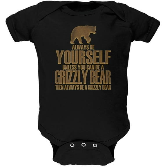 Always Be Yourself Bear Black Soft Baby One Piece - 18 month