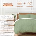 thumbnail image 6 of 3 Piece Vintage Forest Green Duvet Cover Set Queen Size,Microfiber Comforter/Quilt Cover with Corner Ties and 2 Pillowcases,Farmhouse Retro Solid Color Linen Texture Soft Bedding with Zipper Closure, 6 of 8