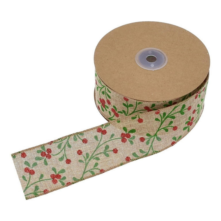 D-GROEE 5cm Holiday Ribbon Christmas Ribbons Wired Polyester Wire Edged  Ribbons for Gift Wrapping, Xmas Crafts Presents, Craft Floral Arrangement/Flower  Bouquet Supplies & Decoration 