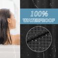 thumbnail image 4 of SIXLON No Hook 230GSM Black Luxury Weighted Waffle Weave Shower Curtains,71"x74", 4 of 9