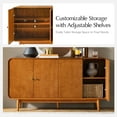 thumbnail image 6 of 4 Doors Modern Curved Sideboard Buffet Cabinet with Storage Adjustable Shelves Cable Management Living Room Acorn, 6 of 7